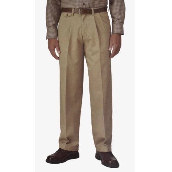 Dockers Men’s Pants 44x32 Original Khaki Relaxed Pleated Cuffed 100% Cotton NWT - Picture 3 of 8